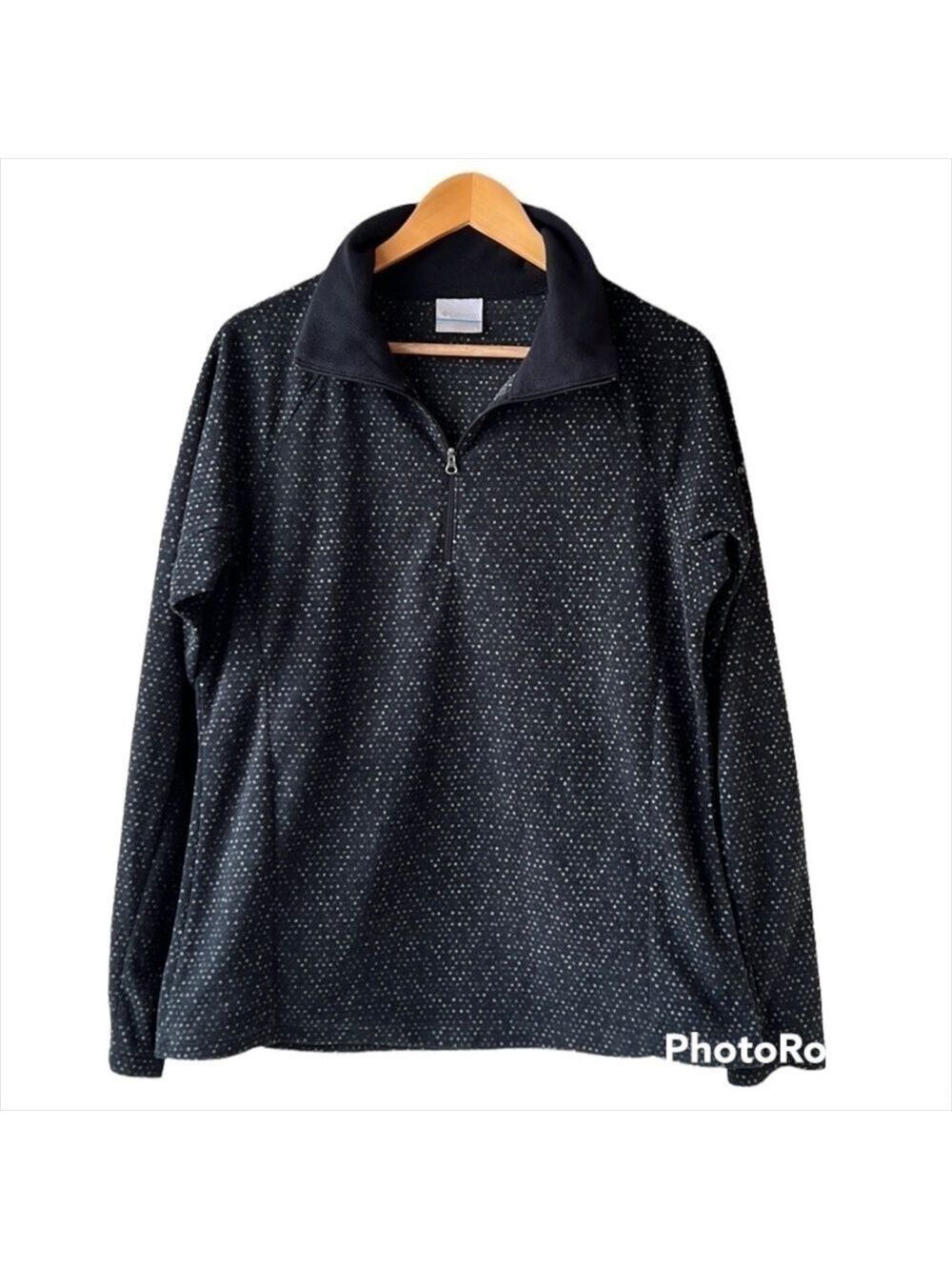 COLUMBIA Dark Grey Long Sleeve Fleece Pullover Size Large